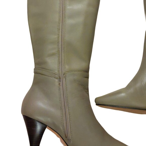 BCBGMAXAZARIA AVA Light Desert Beige Leather Boots Retail $434 - Picture 5 of 11
